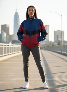 Men's Color Blocking <b>Racer</b> <b>Jacket</b> Zipper Front Stand Collar Windproof Sporty Style Autumn Polyester Material - Product Image 6