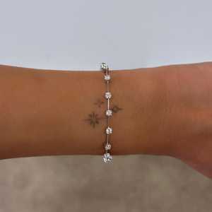 Pulseras Flotantes de Diamantes de Oro Sólido de 14k y 18k, Joyería Fina de Lujo, Redondas, Cultivadas en Laboratorio, Estilo Tenis, Únicas, Minimalistas, para Uso Diario - Product Image 2