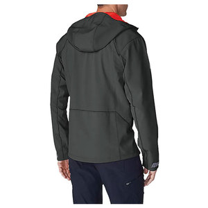 Men's Gray <b>Soft</b> <b>Shell</b> <b>Hooded</b> <b>Jacket</b> With Zip Fly Wind Resistant Pockets Regular Fit Outdoor Wear - Product Image 5