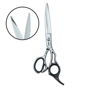 Ciseaux de barbier professionnels élégants de 18,4 cm - Acier à haute teneur en carbone, lame de rasoir, pour droitiers, ciseaux de coiffure et de coupe de cheveux - Product Image 2