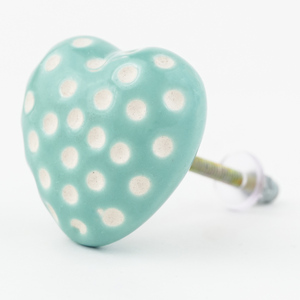 Handmade Premium Quality Green Ceramic Heart Etched Drawer Knobs Dresser Pulls Cabinet Door <b>Kitchen</b> <b>Cupboard</b> Handles Wholesale - Product Image 1