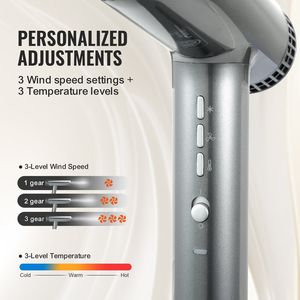 Asciugacapelli leggero professionale per salone 3 impostazioni di velocità di temperatura 3.0 milioni di ioni negativi 98,000RPM senza spazzole ad alta velocità - Product Image 3
