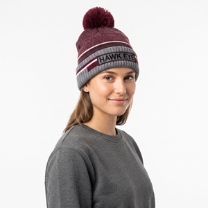 Bonnet en acrylique uni tendance, unisexe, tricoté, chaud, avec logo personnalisé, à revers, pour l'hiver - Product Image 4