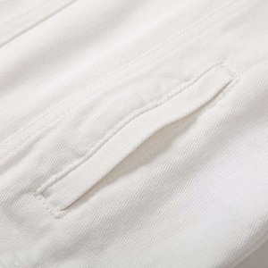 Men's Two-Tone Denim <b>Shirt</b> Jacket <b>White</b> <b>Black</b> Color Block Casual Turn-Down Collar Regular Fit Cotton Spring Wear Latest Design - Product Image 4