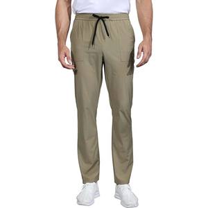 Men’s Lightweight <b>Elastic</b> Waist Jogger Pants Drawstring Slim Fit Casual Trousers, Breathable Stretch Fabric Lounge Streetwear - Product Image 1