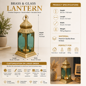 Brass Candle <b>Lantern</b> Holder Moroccan Style Metal <b>Hurricane</b> <b>Lantern</b> Home Decor Hanging Candle Stand Wedding Table Centerpiece - Product Image 2
