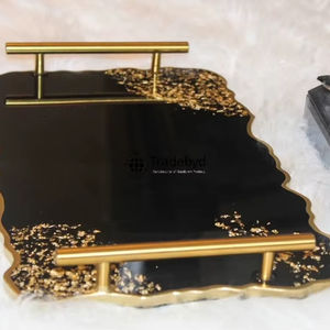 Plateau décoratif moderne en résine, plateau de luxe fait à la main, qualité supérieure pour la table à manger, la cuisine, la décoration de la maison, Tradebyd - Product Image 1