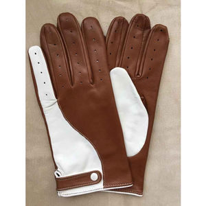 Nouveaux gants en cuir véritable à la mode avec revêtement en polyuréthane, design coupe-vent à demi-doigts pour une utilisation en extérieur en toutes saisons - Product Image 2
