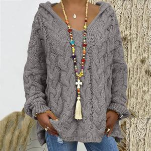 Jocoo Jolee Femme Automne Streetwear Couleur Unie S Pulls À Capuche Casual Twist Pull Tricoté dans le Style Européen - Product Image 1