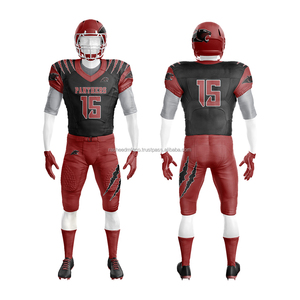 Tenues de football américain personnalisées en gros – Ensemble maillot et short grande taille pour équipes, en tissu respirant maillé, double couture, matériau durable - Product Image 4