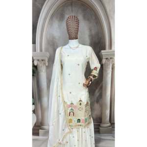 Conjunto de traje XL de diseñador con bordado de lentejuelas de múltiples agujas - Product Image 2