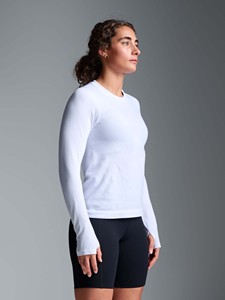 T-shirt côtelé à manches longues pour femme, doux et extensible, col rond, coupe ajustée, décontracté, pour le sport, le yoga, basique, 2026 - Product Image 2
