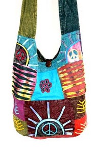 Bolso Tote Casual Unisex, Multicolor, Diseño Hip Hop, Forro de Tela de Algodón, Cubierta con Borde Bordado, Borla y Flor - Product Image 5