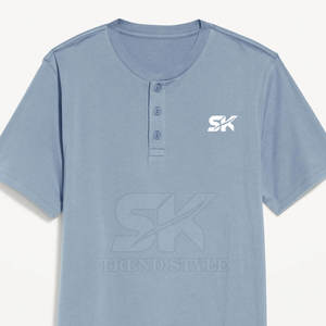 Camisetas Henley Lisas de Secado Rápido al por Mayor, Tallas Grandes en Stock, Camisetas Henley Lisas Hechas a Medida - Product Image 6