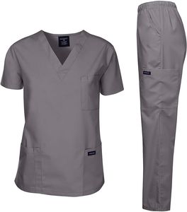 Blouse d'infirmière unisexe haut de gamme à col en V et manches courtes, vêtements de santé, fabricant OEM, 100% coton, élasthanne/polyester peigné - Product Image 1