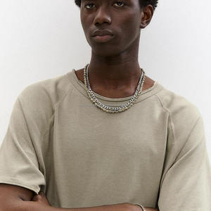 Camiseta de algodón estampada con logo de cuello redondo de gran tamaño estilo Hip Hop Vintage para hombre de nuevo diseñador - Product Image 2