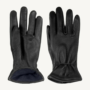 Gants de conduite en cuir véritable bleu, gants d'hiver unisexes à doigts entiers avec fermeture à glissière pour une conduite confortable en extérieur - Product Image 5