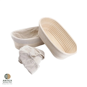 ARTEX QUANG PHU Oval Rattan Banneton <b>Bread</b> Proofing <b>Basket</b> With Liner 25x15xh8cm Reusable for Artisan <b>Bread</b> Making - Product Image 4