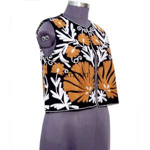 Nuevos Chalecos y Chaquetas sin Mangas Personalizados para Mujer con Bordado Floral, Ropa Exterior Informal para Damas, Chaquetas Vintage, Regalo para Mujer - Product Image 3