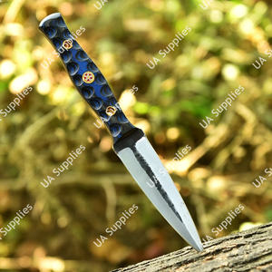 Cuchillo de Caza Forjado a Mano en Acero al Carbono 1095 con Mango de Madera Pakka y Funda de Cuero, Cuchillo de Camping de Grado Industrial con Hoja Afilada como una Navaja - Product Image 3