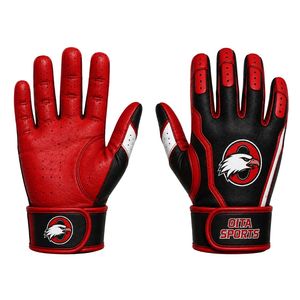 Guantes de Fútbol Americano Rojos y Negros con Ajuste Flexible y Control Mejorado para Entrenamientos, Partidos y Competencias - Product Image 1