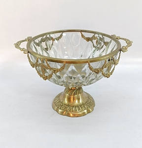 ชามเสิร์ฟทองแดงทำด้วยมือธีมดอกไม้แฟนซีเป็นมิตรต่อสิ่งแวดล้อมถ้วยเสิร์ฟทองแดงแบบอินเดีย - Product Image 5