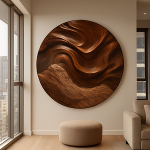 Escultura de Pared Art Deco de Lujo Ecológica, Hecha a Mano con Madera Orgánica, Tema Creativo para Decoración de Sala de Estar, para Regalo de Inauguración de Casa - Product Image 2