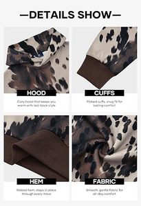 Custom Men <b>Cow</b> <b>Print</b> <b>Hoodies</b> Heavyweight Fleece Oversized Streetwear Graphic Applique Pullover OEM Brown Animal Pattern Top - Product Image 6