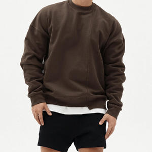 Sudadera transpirable de algodón grueso con media cremallera, talla grande, para hombre, de corte holgado, lisa, de manga larga, de felpa. - Product Image 6