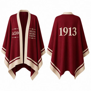 Capa de ceremonia formal para mujer Delta Sigma Theta, accesorio de moda, capa bordada con letras griegas al por mayor - Product Image 4