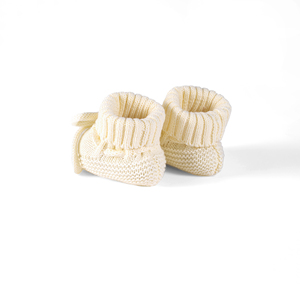 Chaussons tricotés pour bébé 100% coton couleur unie style minimaliste chaussettes d'hiver pour nouveau-né décontractées respirantes épaisseur standard - Product Image 5