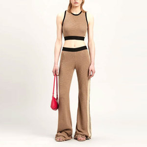 Custom Women's Flare <b>Pants</b> High Stretch Bell Bottoms Flare Overlap Wide V-shaped Stretchy Women Flared Trousers - Product Image 1