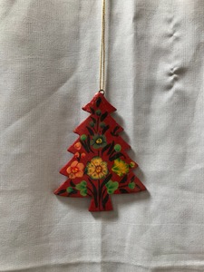 Handmade Kashmir Paper Mache Christmas <b>Tree</b> <b>Ornament</b> Floral Hand-Painted Christmas <b>Tree</b> Hanging Decoration Eco-Friendly Paper M - Product Image 6