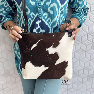 กระเป๋าหนังวัวแท้ทำจากขนสัตว์กระเป๋าสะพายข้างสำหรับผู้หญิงงานแฮนด์เมดสไตล์ตะวันตกดีไซน์ใหม่ - Product Image 1