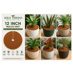 AQUA VRIKSHA Tapis de paillis en fibre de coco 100% naturelle 12 pouces |   Anneau de paillis végétal biodégradable pour le contrôle des adventices et la rétention de l'humidité - Product Image 2
