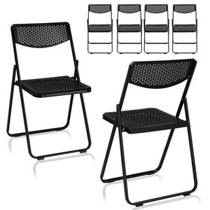 Lightweight 6-Pack Plastic Folding Chairs Portable and Stackable for Indoor and Outdoor Events Commercial and Home Use - Product Image 3
