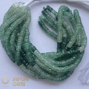 Perles Heishi facettées en quartz fraise vert naturel de Jaipur, 6 mm et 8 mm, pierres semi-précieuses en vrac - Product Image 1