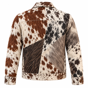 Chaqueta de cuero para hombre con diseño de pelo oculto, estilo motociclista, ajustada, con estampado animal, paneles de piel de vacuno natural, ropa exterior de invierno premium, personalizada, OEM, al por mayor - Product Image 2