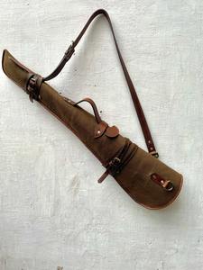 Funda de cuero y lona de 33 pulgadas con forro de piel y correa ajustable - Marrón vintage Shot Gon - Product Image 3