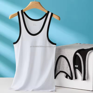 Camisetas de Tirantes para Hombre 100% Algodón al por Mayor, Camisetas de Tirantes de Dos Tonos y de un Solo Color para Gimnasio y Running - Product Image 2