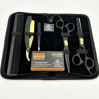 Ensemble de ciseaux de coupe de cheveux en acier inoxydable, kit pour désépaissir, salon de coiffure, sous étiquette privée, 6 pouces, 5 pièces