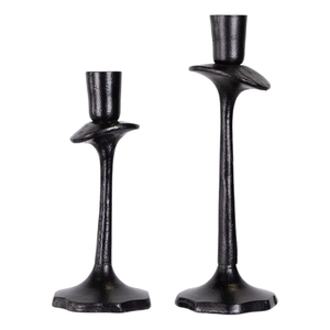 Ensemble de 2 porte-bougies décoratifs en aluminium forgé à la main, finition thermolaquée, pour centre de table. - Product Image 1