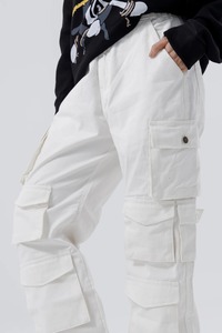Jeans en denim tissé pour un confort quotidien - Coupe décontractée à jambe large, écologique et mi-lourds, pantalon de mode toutes saisons (hiver/printemps/été) - Product Image 5
