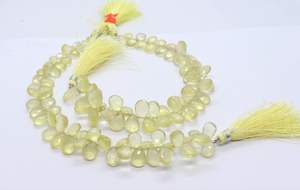 Cuentas de cuarzo limón natural facetadas en forma de pera, 7x11 mm, cuentas de piedras preciosas de cuarzo, 8 pulgadas, cuentas de cuarzo limón para la fabricación de joyería. - Product Image 4