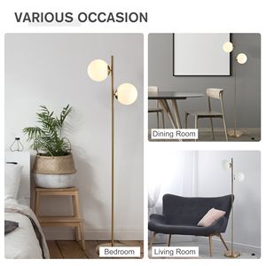 Lampada da Terra Moderna a 2 Tonalità per Soggiorno e Camera da Letto, Corpo Bianco Cromato Postmoderno, Paralumi in Acrilico, Illuminazione Decorativa Contemporanea - Product Image 5