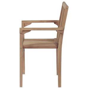 Set di 2 Sedie da Giardino in Teak Caldo, Design Impilabile Standard - Product Image 4
