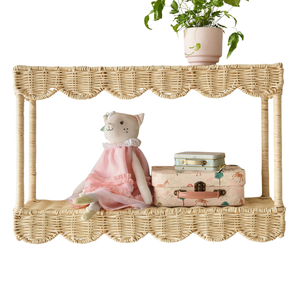 Estantería de Pared de Mimbre de Alta Calidad para Niños, Muebles Infantiles, Estantería Arqueada de Mimbre Tejida a Mano para Exhibición y Almacenamiento de Juguetes, Venta al por Mayor - Product Image 3