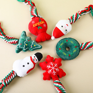 Juguetes Interactivos para Mascotas, Cuerdas de Algodón con Nudos, Accesorios para Perros, Juguetes para Masticar, Mordedores para Perros y Gatos, Juguetes Navideños - Product Image 4