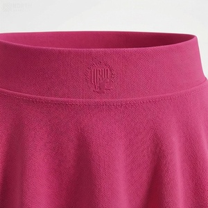 Women's <b>Pink</b> A-Line Pleated Mini <b>Skirt</b> Elastic Waist Solid Color Casual Style Breathable Polyester Fabric All Seasons Wear - Product Image 4