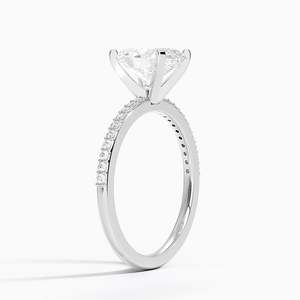 Delicate Shared Prong Oval Cut Moissanite <b>Solitaire</b> Engagement <b>Ring</b> in 925 <b>Silver</b> 14K Gold Plated with GRA Certification - Product Image 6